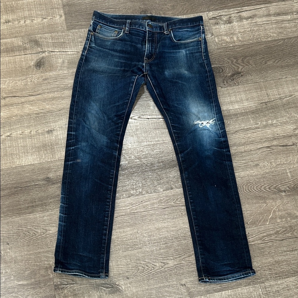 Uniqlo slim straight  33X34 Blue Slim Fit Jeans